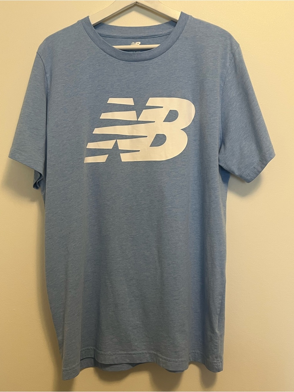 New Balance Men's Light Blue Logo T-Shirt | Athletic Cotton Crewneck Gym Tee
